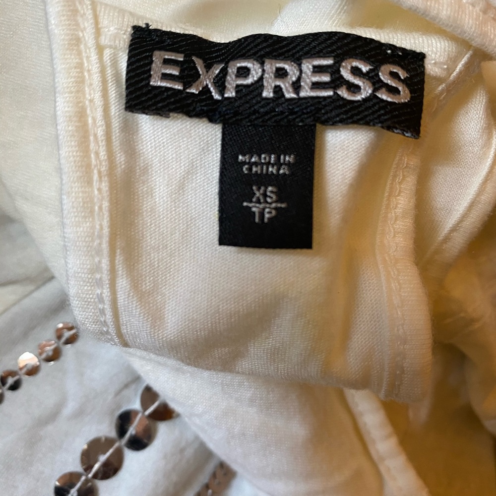 Sold ❌❌❌Express Sequin gold off-white silver top - Picture 4 of 5